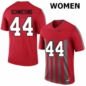 NCAA Ohio State Buckeyes Women's #44 Ben Schmiesing Throwback Nike Football College Jersey OUS7845QV